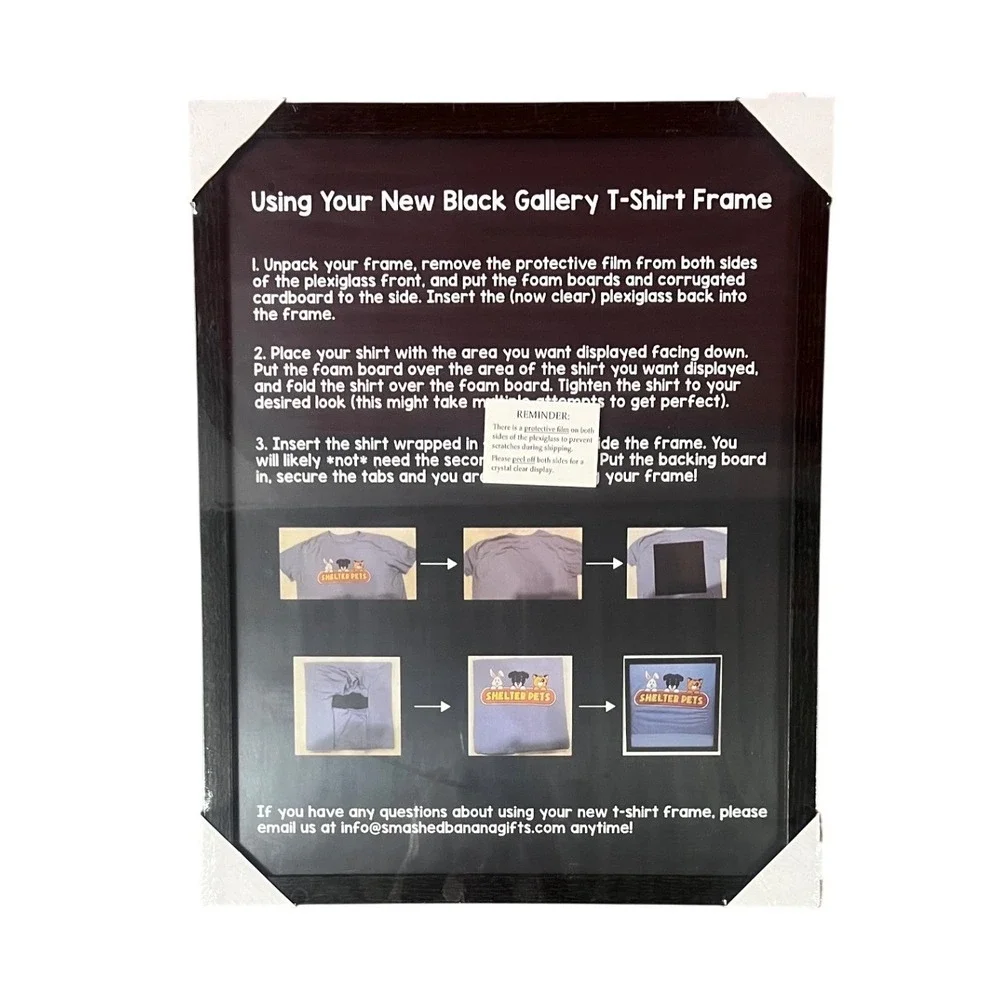 Smashed Banana Black Gallery T-Shirt Frame 14x18 Jersey Display Case Wall Art